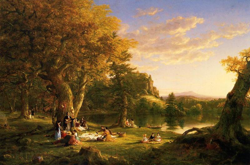 Thomas Cole Picnic Norge oil painting art